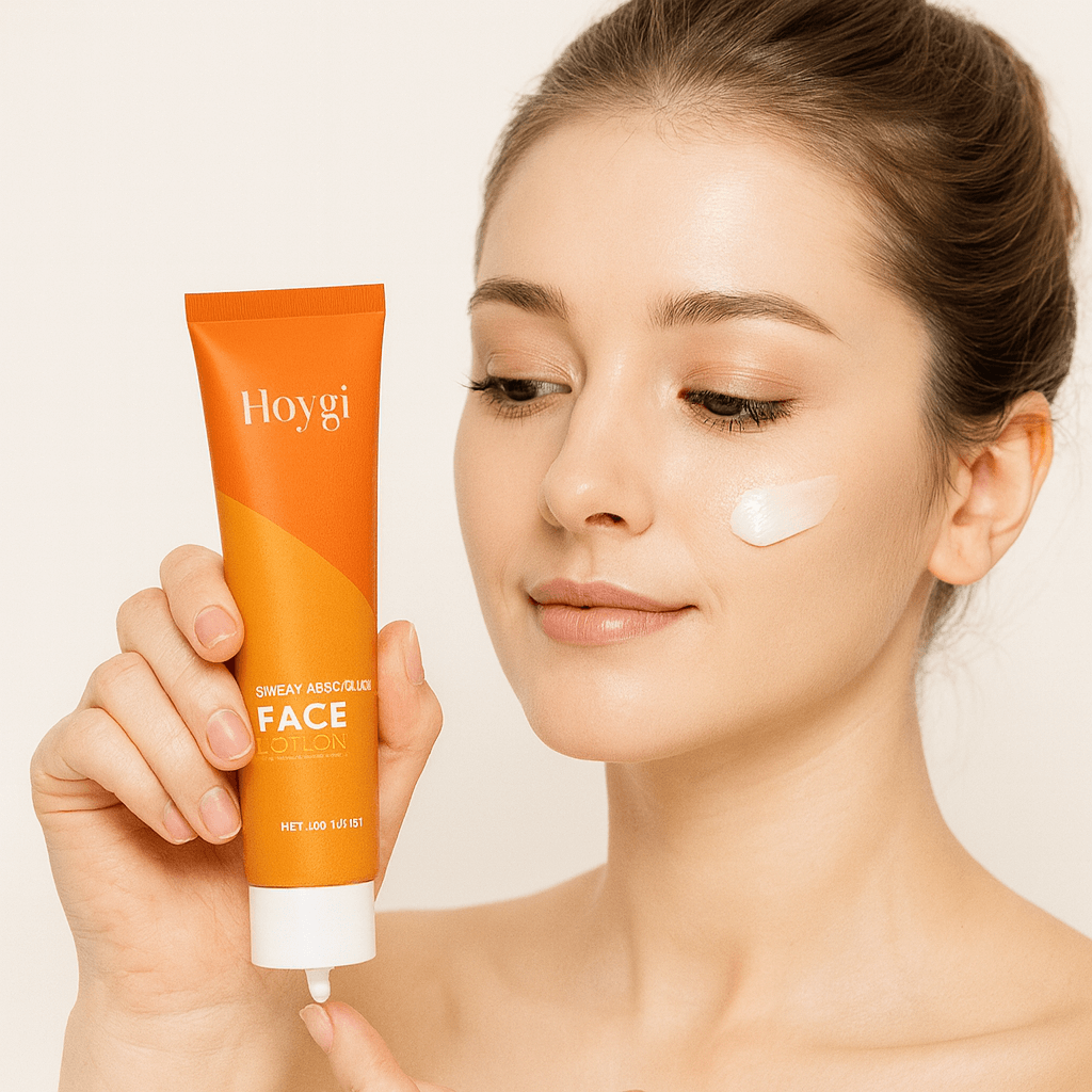 Femme applique lotion hydratante Douciane 