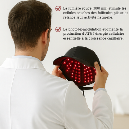 Casquette LED Douciane - Anti-chute et repousse cheveux