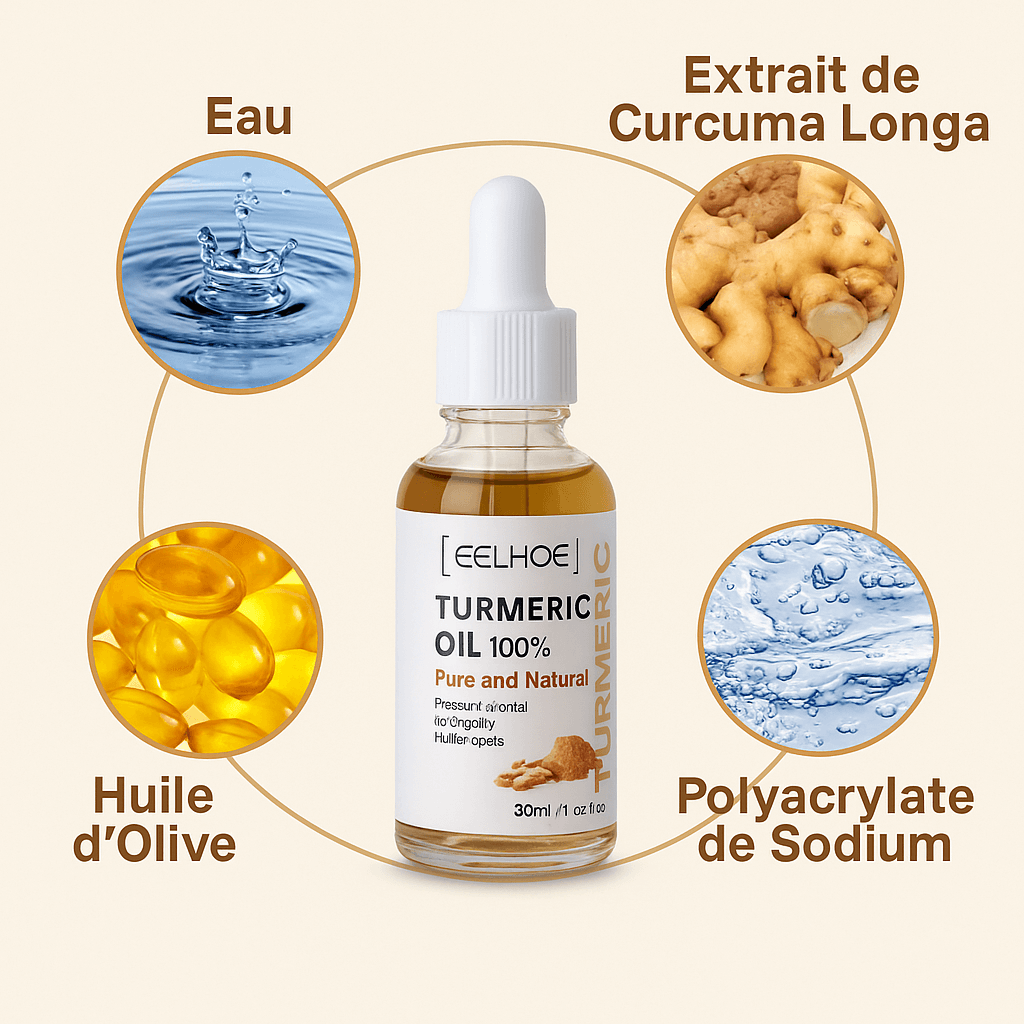 Ingrédients dans l’huile de curcuma Douciane