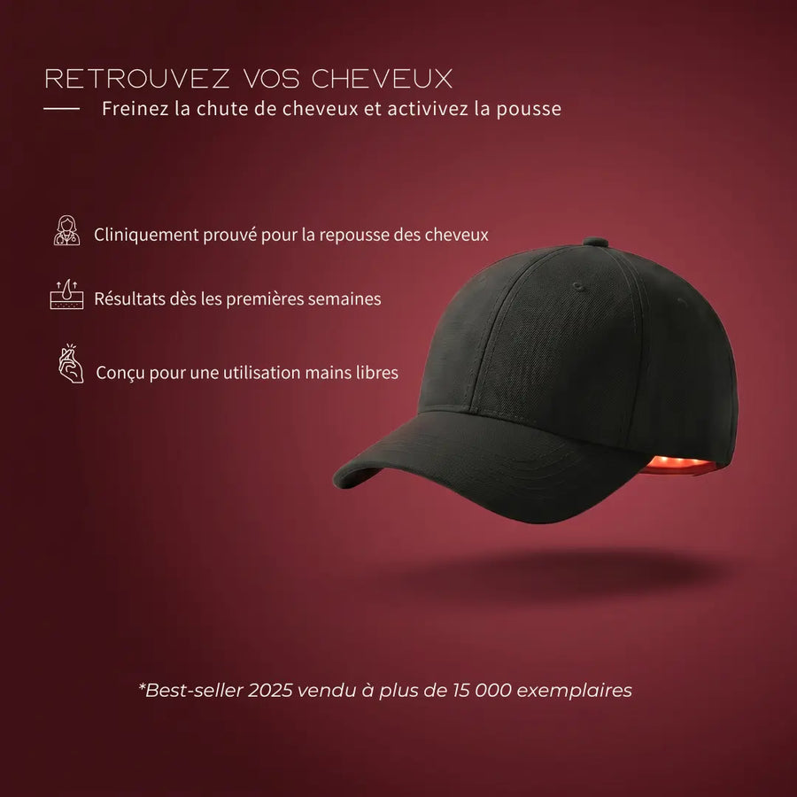 Casquette LED Douciane - Anti-chute et repousse cheveux