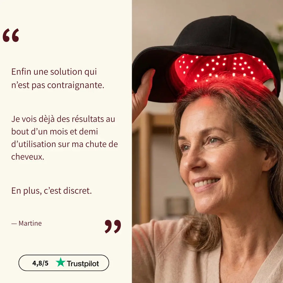 Casquette LED Douciane - Anti-chute et repousse cheveux