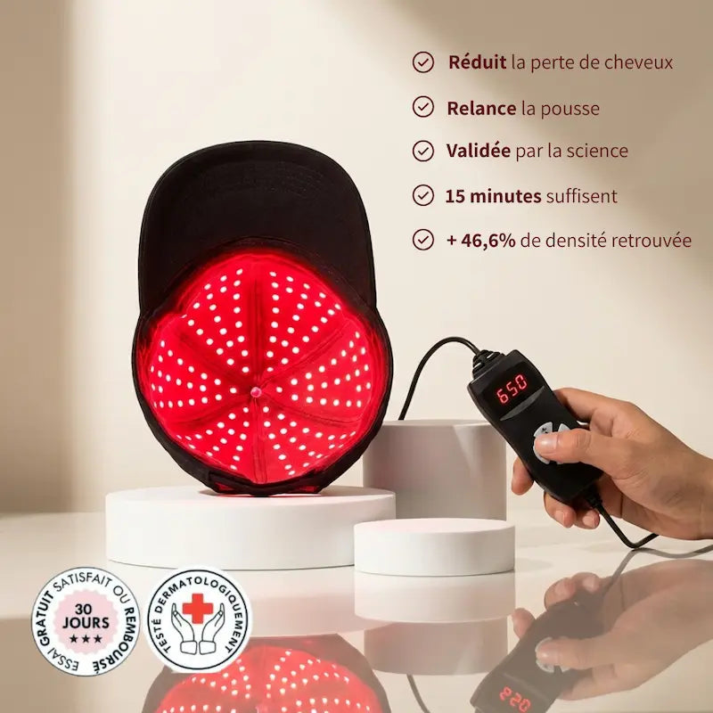 Casquette LED Douciane - Anti-chute et repousse cheveux