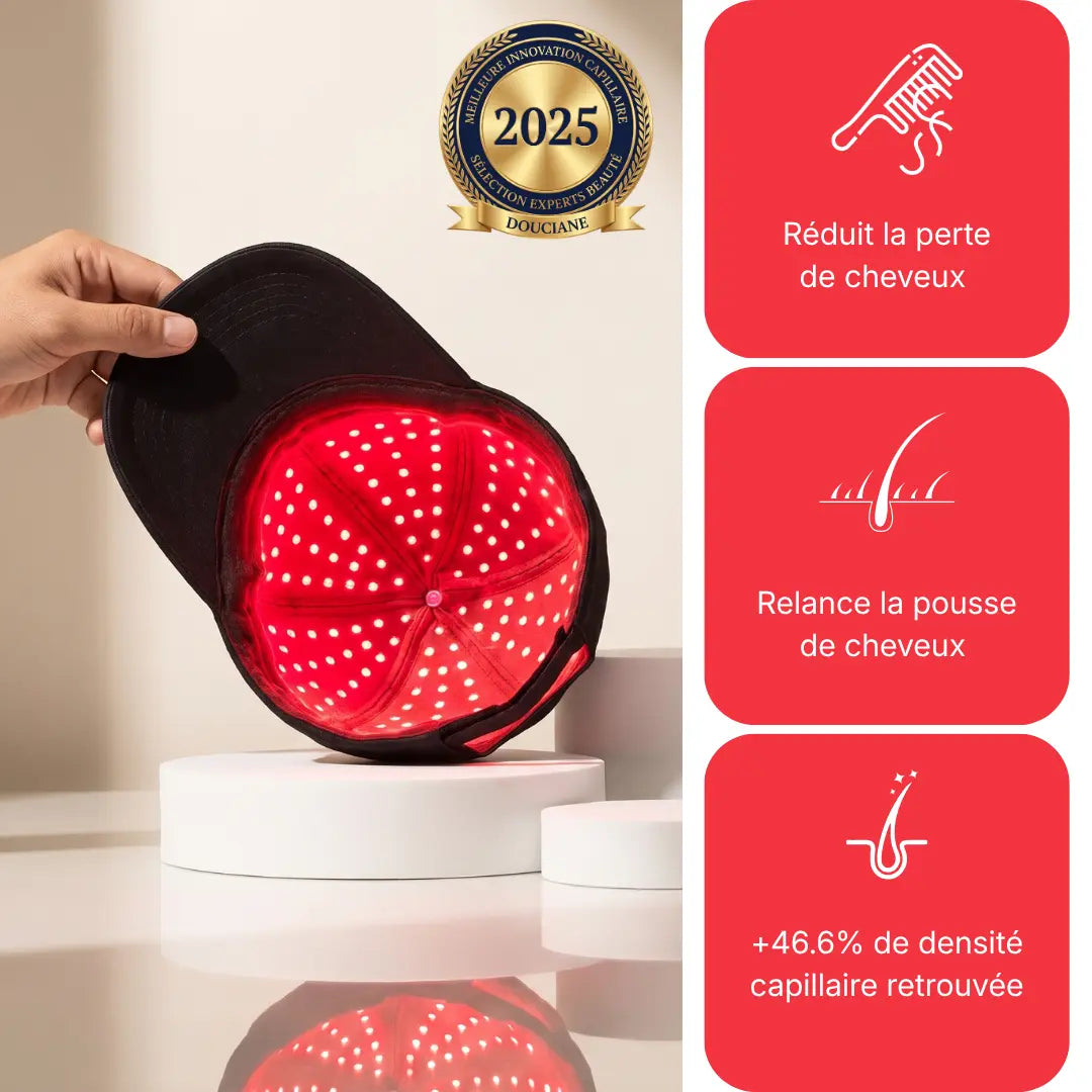 Casquette LED Douciane - Anti-chute et repousse cheveux