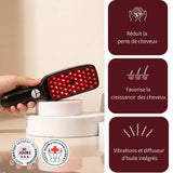 Brosse à cheveux à lumière LED - Stimuler la repousse des cheveux