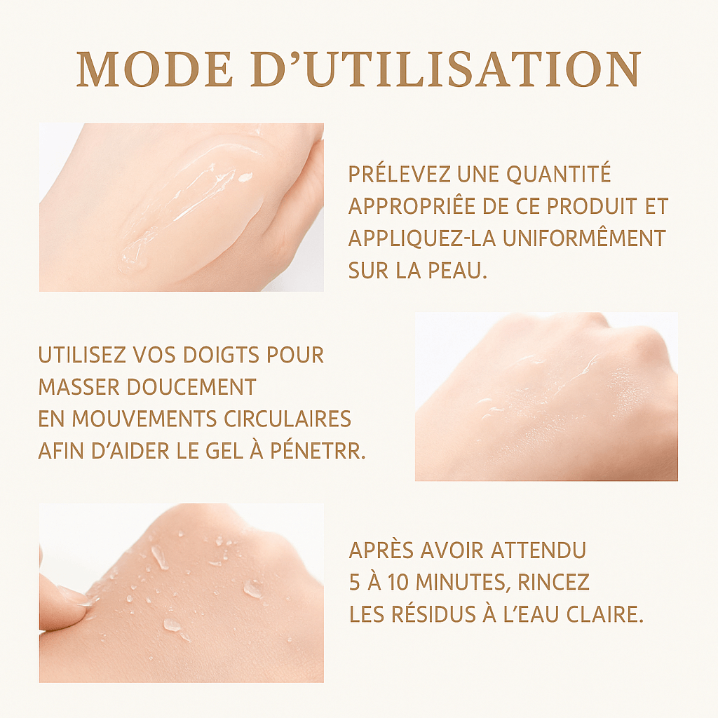 Utilisation du gel nettoyant ou thé vert Douciane