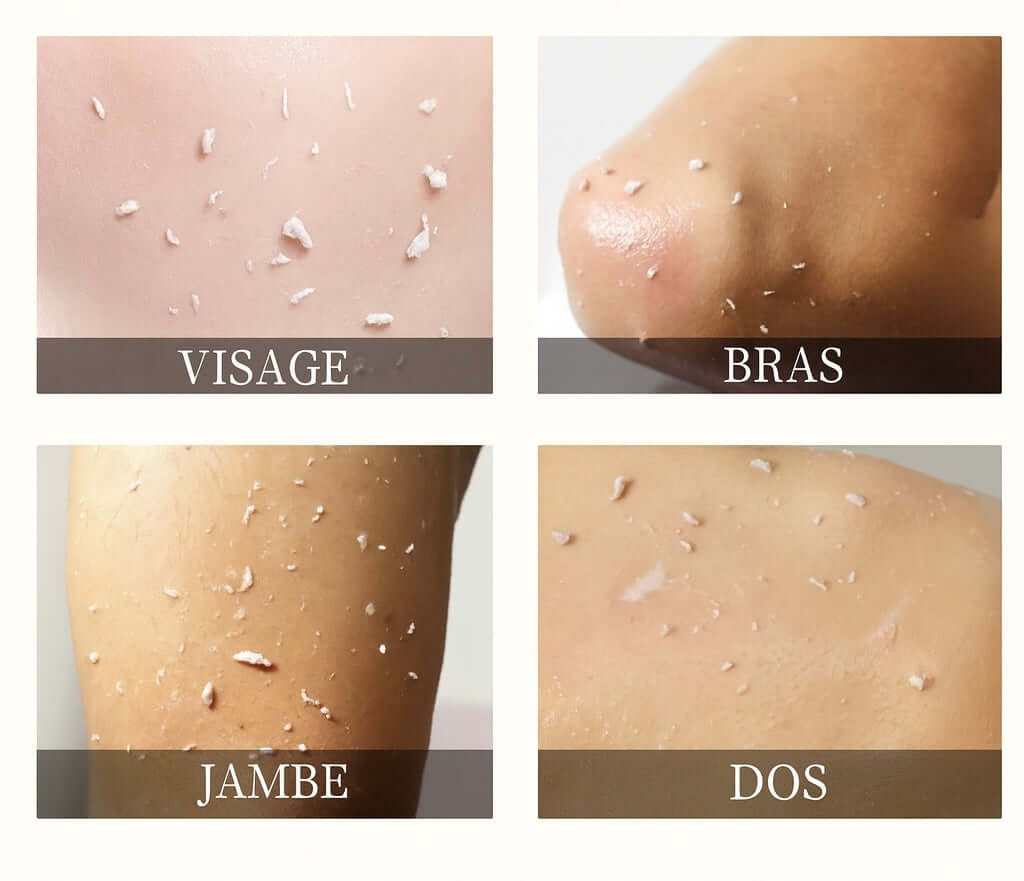 Utilisation, gel, exfoliant, lissant, nettoyant Douciane
