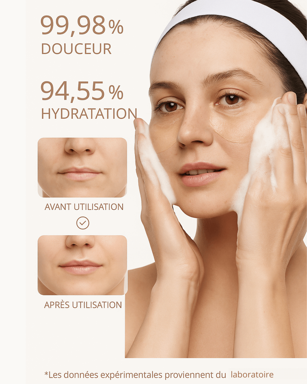 femme qui applique le nettoyant 