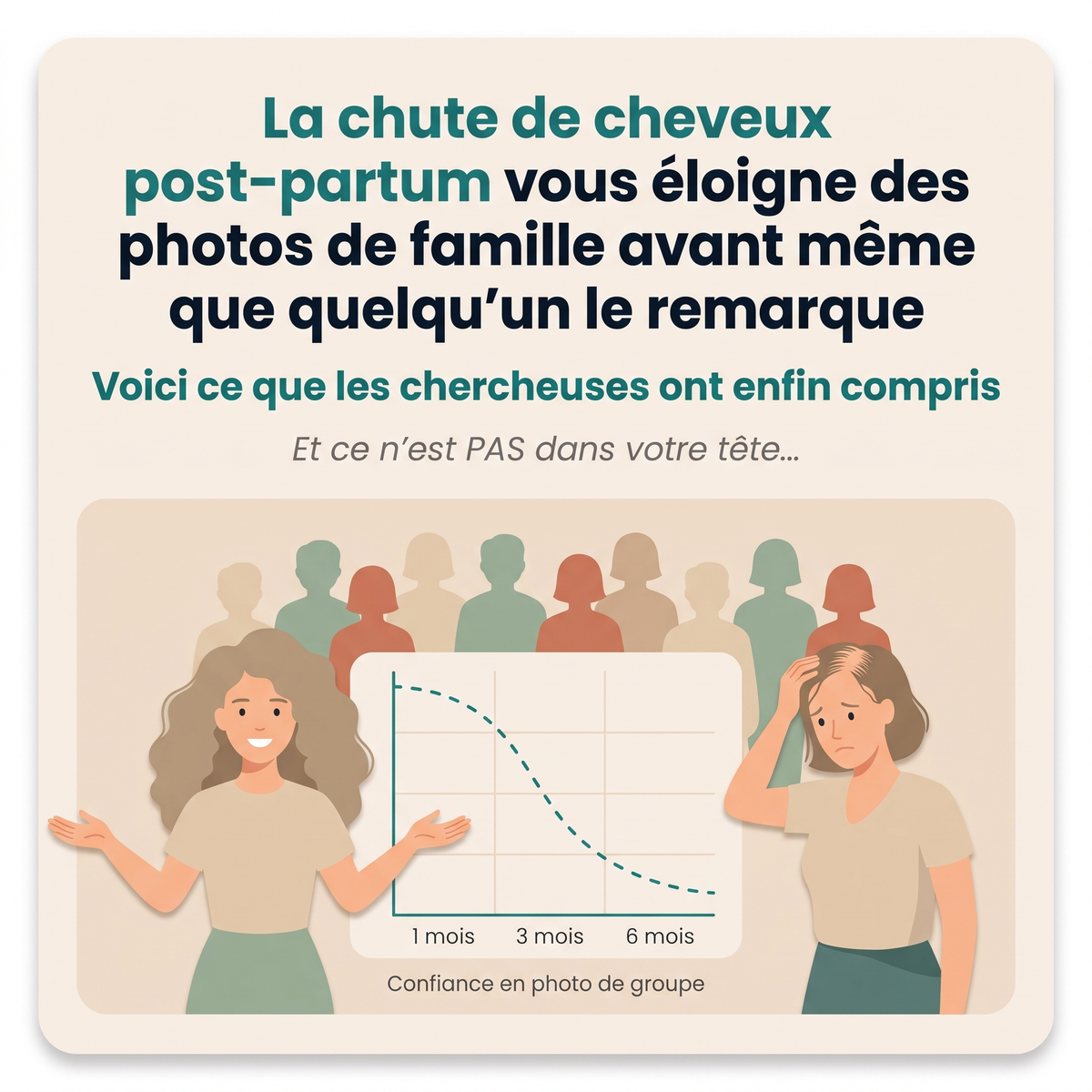 Illustration montrant l'évolution de la chute de cheveux liée à l'âge