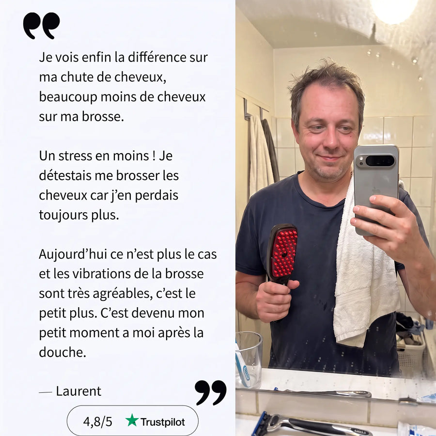 Brosse à cheveux à lumière LED - Stimuler la repousse des cheveux