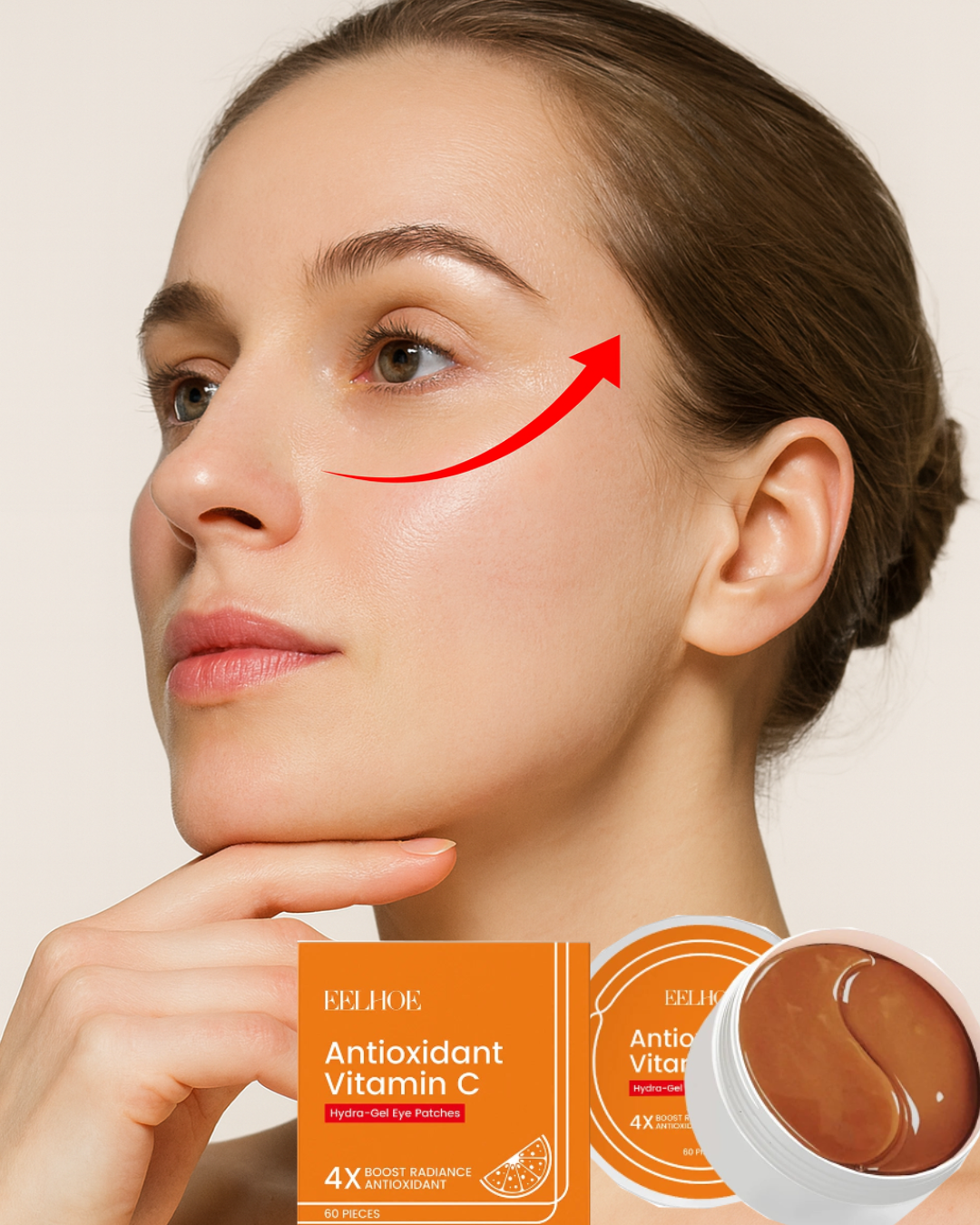 Patchs Yeux Hydra-Gel à la Vitamine C – Anti-Cernes, Anti-Rides et Éclat du Regard